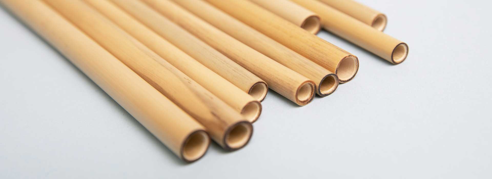 Mehrere Bambus-Strohhalme als giftige Strohhalm-Alternative.